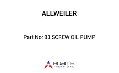 83 SCREW OIL PUMP