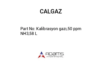 Kalibrasyon gazı,50 ppm NH3,58 L