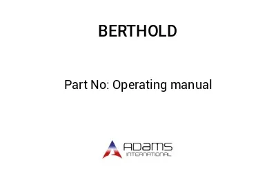 Operating manual